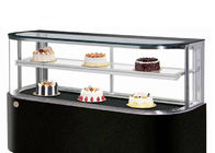 घुमावदार ग्लास डी आकार 600W वाणिज्यिक केक फ्रिज